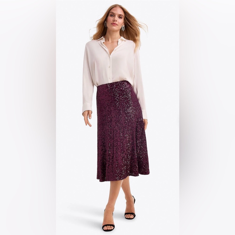 NWT Draper James Midi Skirt in Sequins Size M